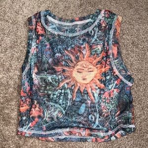 Size medium mesh cropped tank top. From shein